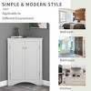Modern Corner Storage Cabinet With Adjustable Shelves 2 Doors Triangle Freestanding Floor Cabinet For Living Room Small Space - 4 of 4