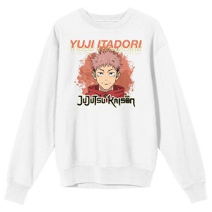 Jujutsu Kaisen: Season 2 Yuji Character Unisex Adult White Crew Neck Sweatshirt - 1 of 3