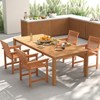 Tangkula Patio Chairs Set of 4 Outdoor Wooden Dining Chairs w/ Inclined Backrests - 3 of 4
