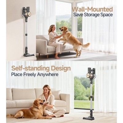 YOMA N17 Cordless Stick Vacuum Cleaner, Upgraded 45Kpa 50Mins, 8-in-1 Lightweight Self-Standing Anti-Tangle for All Hard Floors Carpets Pet Hair