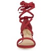 Allegra K Women's Solid Open Toe Lace Up Padded Insole Mid Chunky Heeled Sandals - 2 of 4