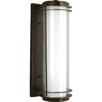 Progress Lighting Penfield 2-Light Wall Lantern, Oil Rubbed Bronze, Clear and Opal Glass Shade