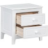 Nightstand Side Table with 2 Storage Drawers, Easy to Assemble, Mid-Century Vintage Bedside Table for Bedroom, Living Room, Salon, Office, White - 4 of 4