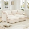 Oversized 83.4" Chenille Slipcovered 2 Seater Modular Sleeper Sectional Sofa Bed with French Edges and Removable Covers, 4-Piece Free combination - 2 of 4