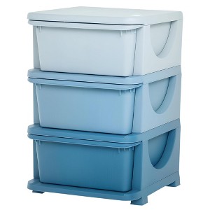 QingMoon 9 Drawer Dresser for Bedroom, 3 Tier Storage Organizer, Plastic Bins for Living Room, Entryway and Closet - 1 of 4