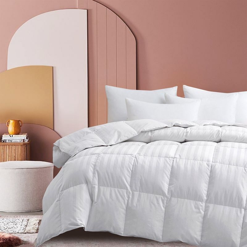 Peace Nest All-season 500 Thread Count Cotton White Goose Feather & Down Comforter Duvet Insert, 1 of 6