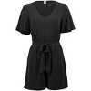 VENUS Womens Tie Waist Romper - 3 of 4