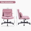 Dsvimoy Task and Office Chair Comfortable Cross Legged Desk Chair with Wheels for Office Use, Pink, 26"*22.5"*11" - 3 of 4