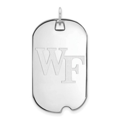 Black Bow Jewelry 10k White Gold Wake Forest Demon Deacons NCAA Large Pendant