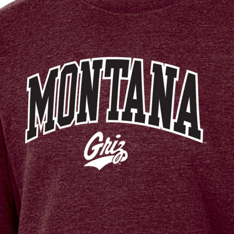 NCAA Montana Grizzlies Men&#39;s Heathered Crew Neck Fleece Sweatshirt, 3 of 4
