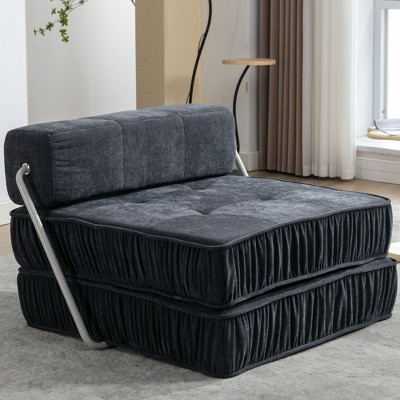 NicBex 36" Convertible Sleeper Chair,Modern Folding Sofa Bed with Spring Base,Couches with Chenille Fabrics for Living Room,White/Gray/Orange/Blue