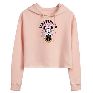 Women's - Disney - Happiness Minnie Cropped Graphic Hoodie - 1 of 2