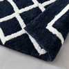 Diamond Pattern High Pile Tufted Indoor Bath Rug, Modern Style Heavyweight Fabric Bath Rug for Year Round Use - 3 of 4