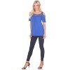 Women's Cut Out Shoulder Bexley Tunic Top - White Mark - 2 of 3