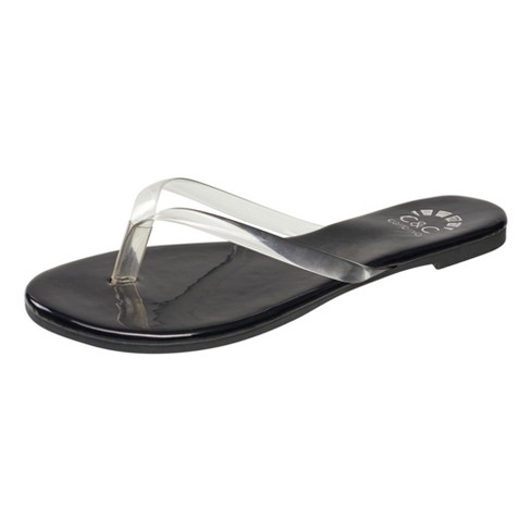 Black patent cheap flip flops