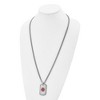 Black Bow Jewelry Stainless Steel Brushed Medical Dog Tag Necklace - 30 Inch - 3 of 4