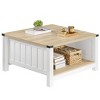 Square Coffee Table for Living Room, Coffee Table with Half-Open Compartment, Wooden Cocktail Table, for Living Room, Meeting Room, Natural - 4 of 4