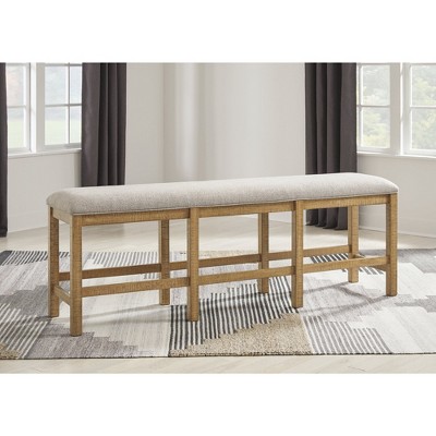 Havonplane 72" Light Brown Pine Counter Height Dining Bench