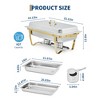 8QT Buffet Servers and Warmers Set, with Lid & Foldable Frame, Rectangular Stainless Steel Chafer Food Warmer for Catering Supplies, Gold - 2 of 4