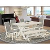 HomeStock 6-Piece Rectangle Natural Oak Finish Solid Wood Top Dining Table with 1-Bench, 4-Chairs - 2 of 4