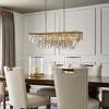 ALOADECOR Vintage Antique Gold Water Glass Tiered Chandelier for Dining Room - 2 of 4