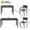 Crestlive products 7pc aluminum patio dinning set 63.78in table and 6 chairs Aluminum top Black for outdoor pool lawn - 2 of 2