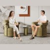 KWPZQEB 360¡ã Swivel Accent Chair, Modern Round Swivel Barrel Chairs with Metal Legs, Upholstered Sofa Arm Chairs for Bedroom, Reading, Office - 4 of 4
