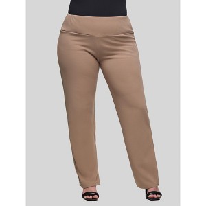 24seven Comfort Apparel Plus Size Comfortable Stretch High Waist Dress Pants - 1 of 4