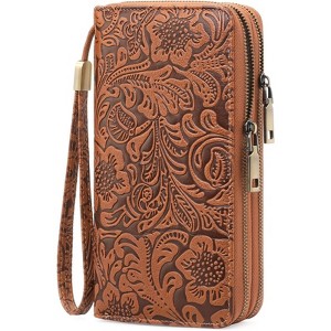 BEAFUP Women's Wallet - RFID Blocking PU Leather Purse with Detachable Strap,Large Capacity Double Zip Vegan Leather for Everyday Use,Travel - 1 of 4