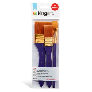 KINGART Gold Nylon Brush Set 3 pc - 1 of 3