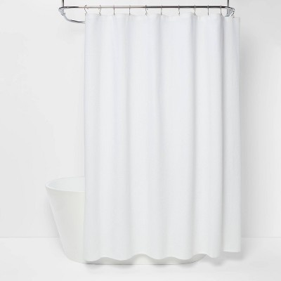 Extra-Long Organic Cotton Pebble Matelassé White Shower Curtain + Reviews
