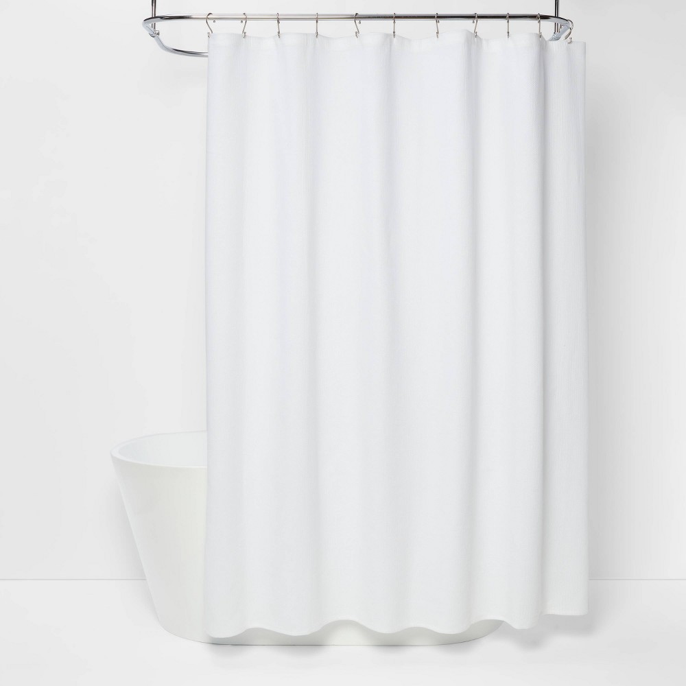 Photos - Shower Curtain Diamond Matelesse  White - Threshold™