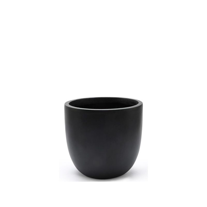 LuxenHome Round Tapered 9.2" H House Planter, Indoor/Outdoor Black, 1 of 12