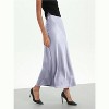Women's Satin Maxi Skirt - High Waist A-Line Long Skirt for Elegant Office Wear Lilac Purple - 2 of 4