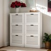 VANIRROR Wooden Shoe Cabinet for Entryway, White Shoe Storage Organizer with 3 Flip Doors, 20.94 x 9.45 x 43.11” for Efficient Space-Saving - 2 of 4
