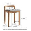 Natural Beech Wood Make Up Accent Bench,Fabric Upholstered Entryway Square Bench,Wooden Bench For Bedroom Dining Room-Cuddlewood - 4 of 4