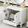 ALEXOUN Bathroom Vanity with Ceramic Sink,Wood Floor Standing Bathroom Vanity Cabinet with Double-Layered Storage Shelves & Divided Drawer - 2 of 4