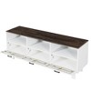 NicBex TV Stand for 65 Inch TV with Glass Door,TV Entertainment Center with 3 Down Drawer and Open Shelves,TV Console Table for Living Room,White+Gray - 2 of 4