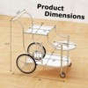 Costway 3-Tier Home Bar Serving Cart on Wheels with Mirrored Shelves for Kitchen - 3 of 4