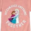 Girls' - Frozen - Elsa and Anna We Can Face Anything Together Fitted Short Sleeve Graphic T-Shirt - 2 of 4