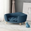 COWLOWN Gray Luxury Elevated Dog Bed, Corduroy Pet Couch with Rubber Wood Legs for Small Dogs, Easy Assembly - 2 of 4