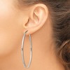 Black Bow Jewelry 2mm, Sterling Silver, Endless Hoop Earrings - 60mm (2 3/8 Inch) - 3 of 4