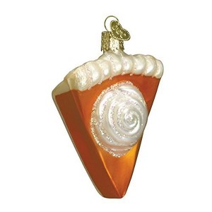 Old World Christmas Glass Blown Ornament for Christmas Tree, Piece of Pumpkin Pie - 1 of 2
