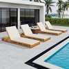 Acacia Wood Outdoor Chaise Lounge Chair with Water-Resistant Cushion for Patio,Poolside,Adjustable Lounger with Slatted Teak Finish-Cuddlewood - 2 of 4