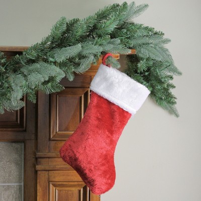 Traditional Red and White Faux Fur Christmas Stocking