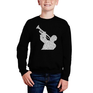 LA Pop Art All Time Jazz Songs - Boy's Word Art Crewneck Sweatshirt - 1 of 3
