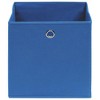 vidaXL Fabric Storage Boxes - Foldable Bins with Metal Eyelet for Wardrobe, Shelf, Cabinet - Blue, 12.6"x12.6"x12.6" - Set of 4 - 3 of 4