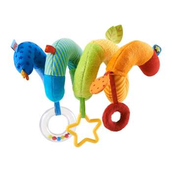 HABA Rainbow Activity Spiral - Plush Baby Toy for Car Seat or Stroller