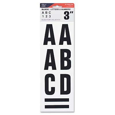 Cosco Letters Numbers & Symbols Adhesive 3" Black 098132