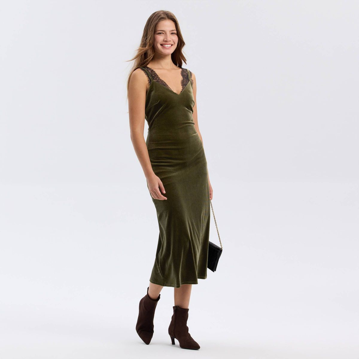 Women's Sleeveless Velvet Midi Slip Dress - A New Day™ - thumbnail 6